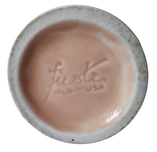 Jarrón Fiesta Bud vintage rosa albaricoque Homer Laughlin Fiestaware Art Deco años 80 - Imagen 10 de 14