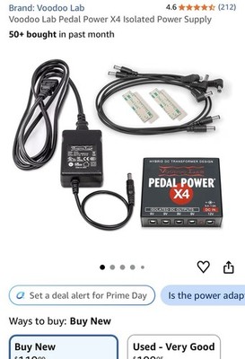 Voodoo Lab Pedal Power X4 Compact Isolated DC Pedalboard Power Supply 9v 12v