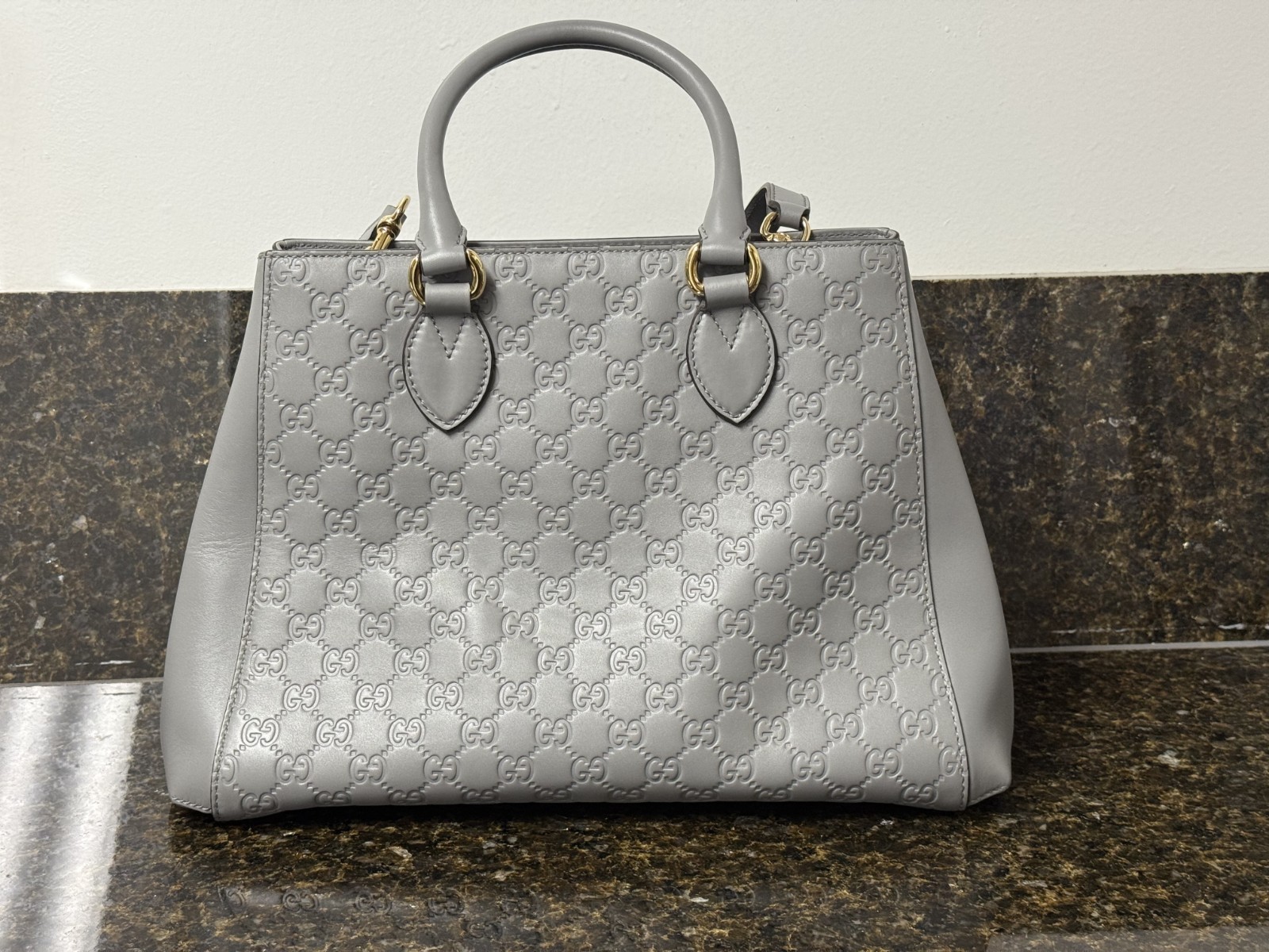 Gucci Signature Convertible Bag Guccissima Leather Large