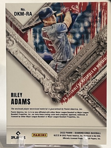 Riley Adams /50 DK Materials Dual Relic 2022 Diamond Kings #DKM-RA Nationals - Picture 2 of 6