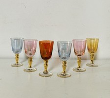 6 verres à liqueur en cristal de bohème années 1960 soufflés de façon artisanale