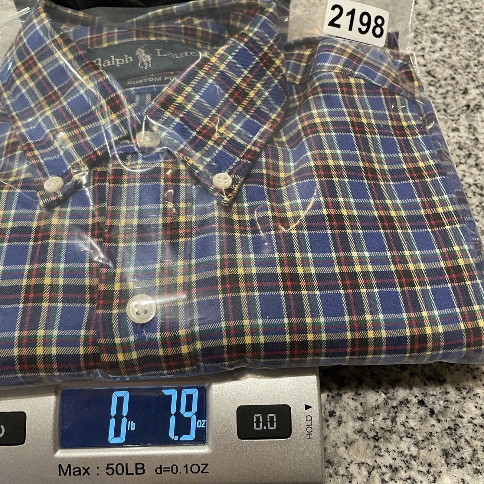 Ralph Lauren Mens Shirt Tattersall Plaid Blue/Red/Yellow Button Long Sleeve-S image 10