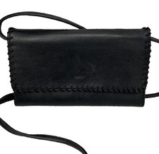 Portafoglio a tracolla Esprit vintage nero triplo tasche allacciatura