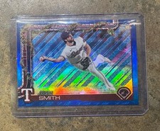 2025 Topps Holiday Josh Smith Blue Refractor Rangers #H153 Shortstop