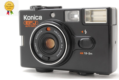 Konica EFJ Black Auto Date Point & Shoot Film Camera Excellent From JAPAN