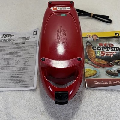 Copper Red 5 Minute Chef Electric Meal Omelet Maker Infused Ceramic Cooker