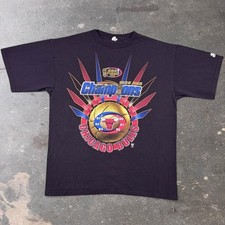 1998 Starter Chicago Bulls NBA Champions Made in USA Black Tee | Large