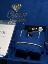 Real Silver 2mm Tennis Bracelet MOISSANITE VVS D GRA Certified Mens Ladies Iced