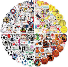 200PCS Sports Stickers for Water Bottles, Waterproof Vinyl Stickers, Party and H