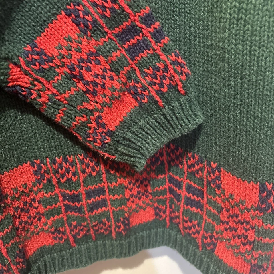 Suéter De Colección Raro L Charter Club Para Mujer Oso De Peluche Verde Rojo Bordado en 3D Foto 4 de 4