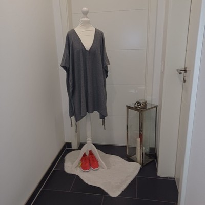 Poncho Esprit hellgrau onesize M L XL XXL feinstrick überwurf Allrounder Top