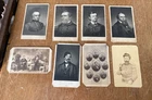 8 Civil War Era Antique Photograph Cards Lincoln, General Banks Sigel, and More