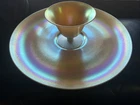 Steuben Gold Aurene On Calcite Sherbert Dish And Platter