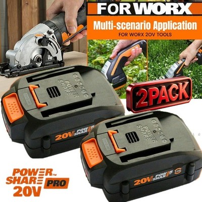 2pack For WORX 20V MAX Extend Lithium Battery 20 Volt WA3520 WA3525 WA3575 WG155