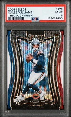 2024 PANINI SELECT TRI-COLOR PRIZM #378 CALEB WILLIAMS ROOKIE RC 74/149 PSA 9