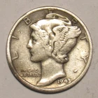 1943 P Mercury Dime, circulated