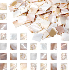 350 Pieces Mother of Pearl Mosaic Tiles, 0.8 Inch Square Natural Shell Veneer