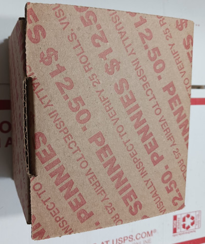 25 roll Box of 2025 P Philadelphia Lincoln 1,250 Pennies Penny Cent Shield Rolls