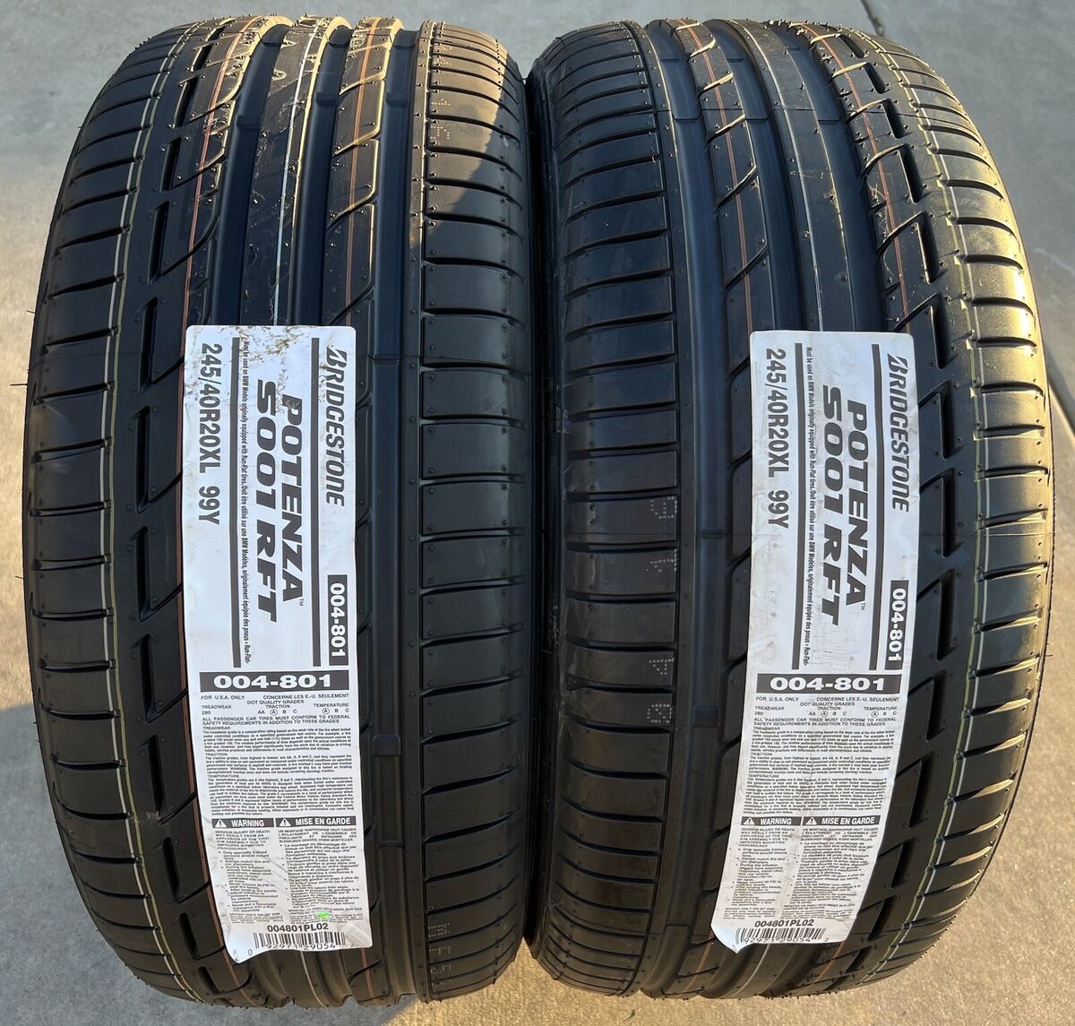 Set of 2 BRAND NEW 245/40R20 99Y Bridgestone Potenza S001 Set of 2 BRAND NEW 245/40R20 99Y Bridgestone Potenza S001