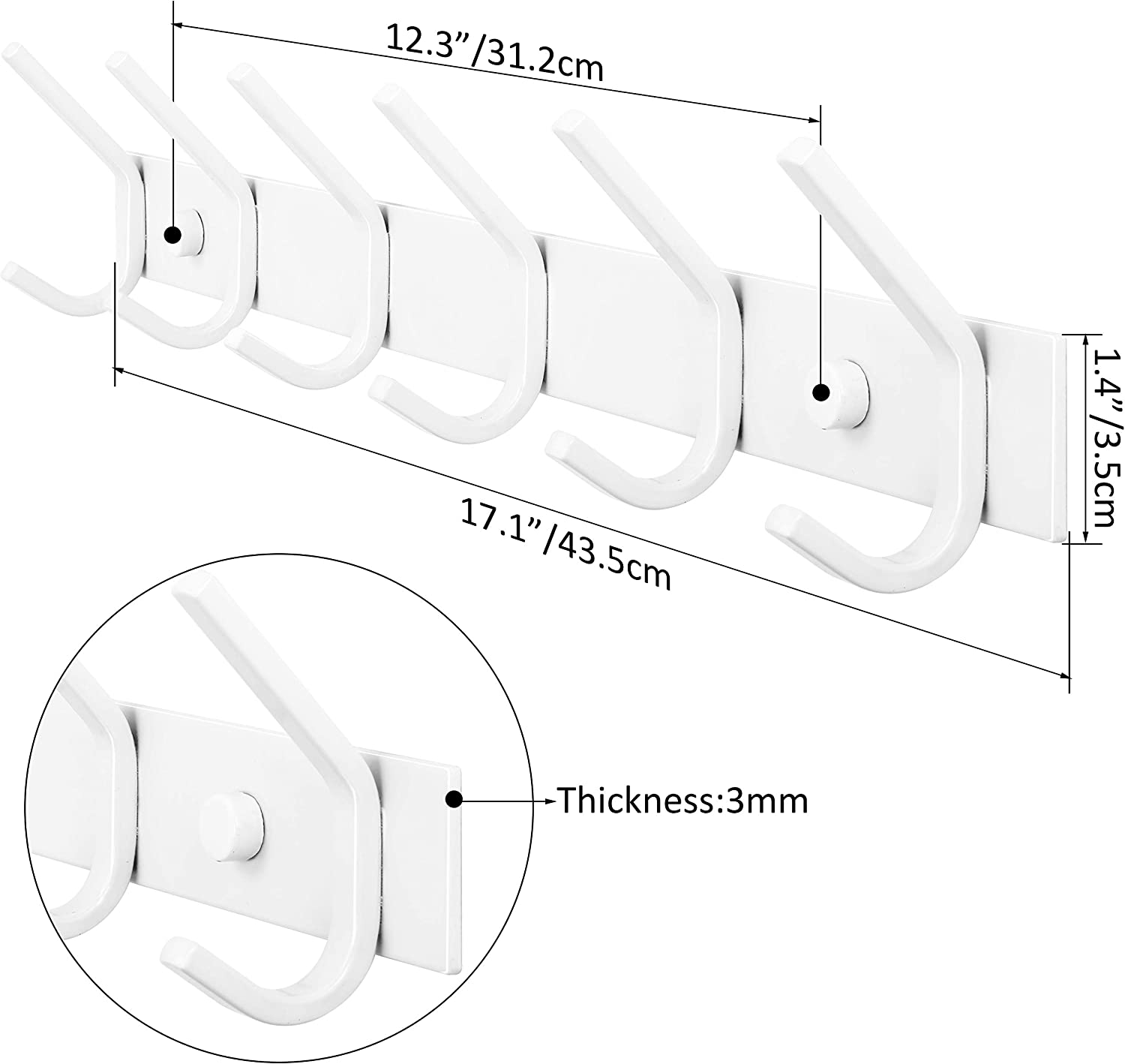 Coat Rack Wall Mounted,Coat Hooks Wall Mounted White,Coat Hanger Wall