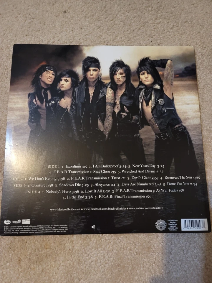 Black Veil Brides - Wretched and Divine Vinyl 2 LP Unplayed! #B Foto 4 de 4