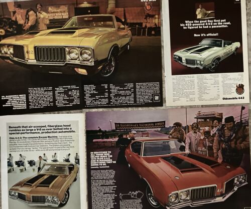 1970 Oldsmobile Cutlass 442 Olds*Original* lot of 4 car ad print cII