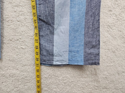 Ashley Stewart Women Pants 12 Blue Striped Cotton Blend Drawstring Casual Fit - Picture 11 of 18