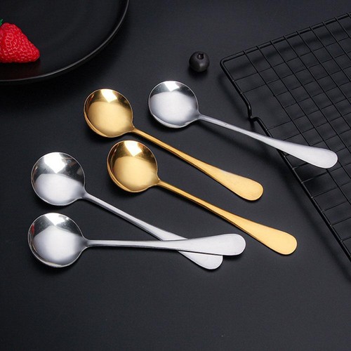 Round Stainless Steel Spoon' Soup Spoon' Dessert Spoon W1F9 - Picture 2 of 17
