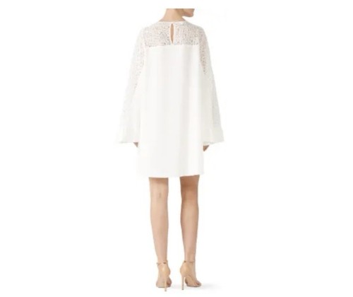 GIAMBA Paris Giambattista Lace Yoke Valli White Mini Dress Size 36 XXS - Picture 2 of 11