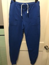 vintage VTG Retro izod lacoste fleece joggers sweatpants mens large Blue 80s