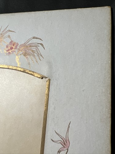 Página de álbum de tarjetas de gabinete de la década de 1880 difícil de encontrar ornamentado rosa floral para enmarcar fotos antiguas - Imagen 7 de 12