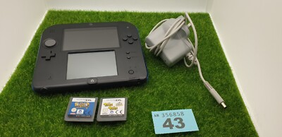 Nintendo 2DS Schwarz & Blau Konsole Komplettpaket 2 Spiele & Ladegerät + Stylus 