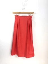 CG Chris Gelinas Circle Skirt Mid Length Poppy Red Orange MADE IN USA NEW $695
