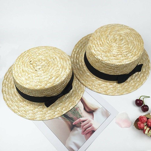Child Girls Straw hat Bowknot Sun Hat 