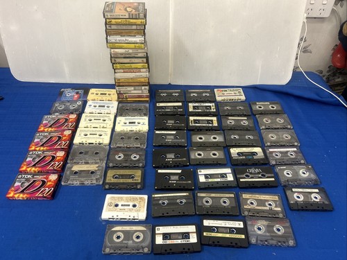 Lot of 61 Audio Cassette Tapes Used Maxell Plus 4 New + Cleaning Tape - Picture 2 of 13