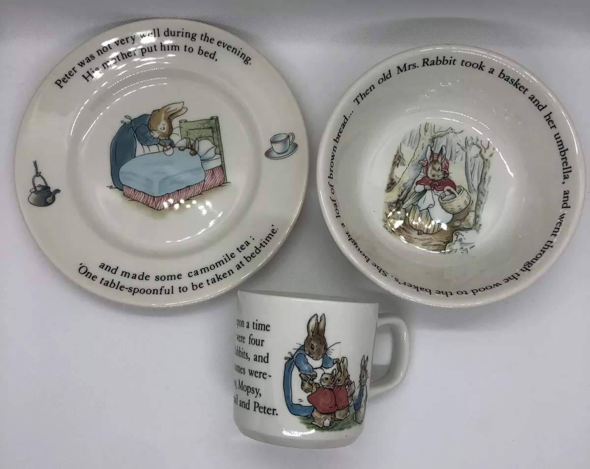 Wedgwood peter rabbit 3 piece clearance set