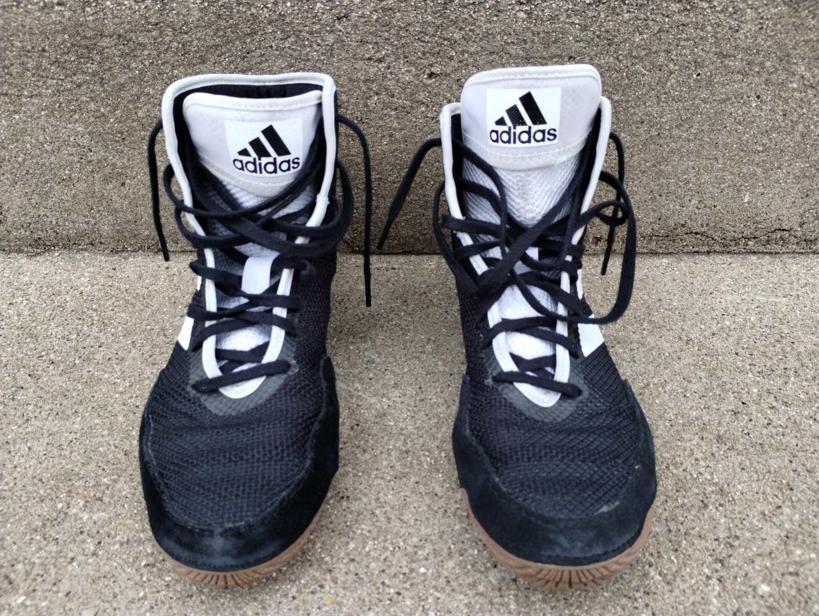 ADIDAS TECH FALL 2.0 WRESTLING SHOES  SIZE 8  BLACK/WHITE  CK HEADGEAR image 8