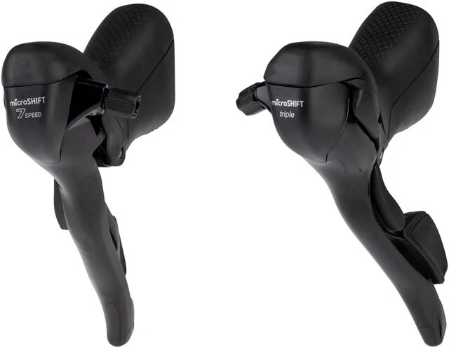 microSHIFT R7 Drop Bar Shift Lever Set - 3 x 7-Speed, Standard Reach, Shimano Co - Image 2 of 2