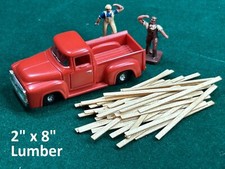 500 Laser Cut Wood Dimensional 2  x 8  Lumber Boards Planks HO Scale Cargo Loads