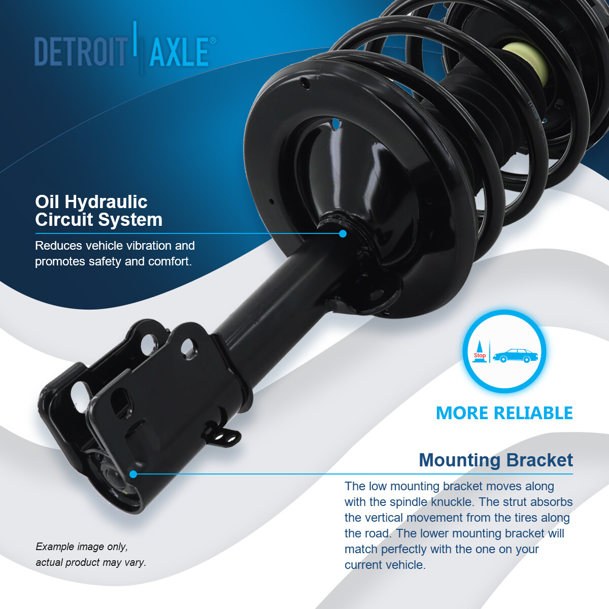 Front Driver Side Complete Strut Assembly Voyager Caravan Detroit 
