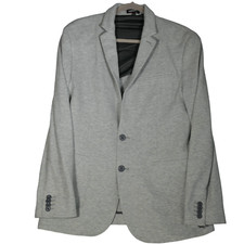 Express Moisture Wicking Sport Coat Mens M Slim Fit Heathered Gray Knit Blazer