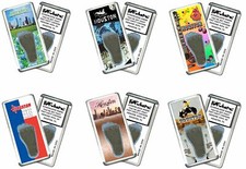 Houston FootWhere® Souvenir Fridge Magnets. 6 Piece Set. Made in USA