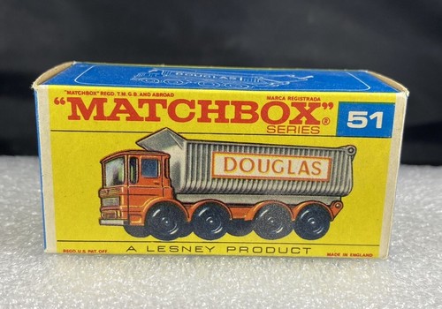 MATCHBOX SUPERFAST DOUGLAS 8 WHEEL TIPPER #51 NEW W/ ORIGINAL BOX LESNEY DIECAST - Picture 2 of 9