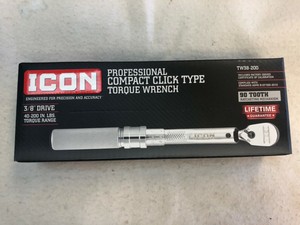 ICON Professional Torque Wrench 3/8" DRIVE 40-200 IN. LBS. TW38-200