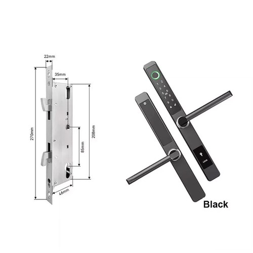 Mortise Lock Fingerprint Card Code Keyless Smart Door Lock Sliding Aluminum Door - Picture 17 of 22