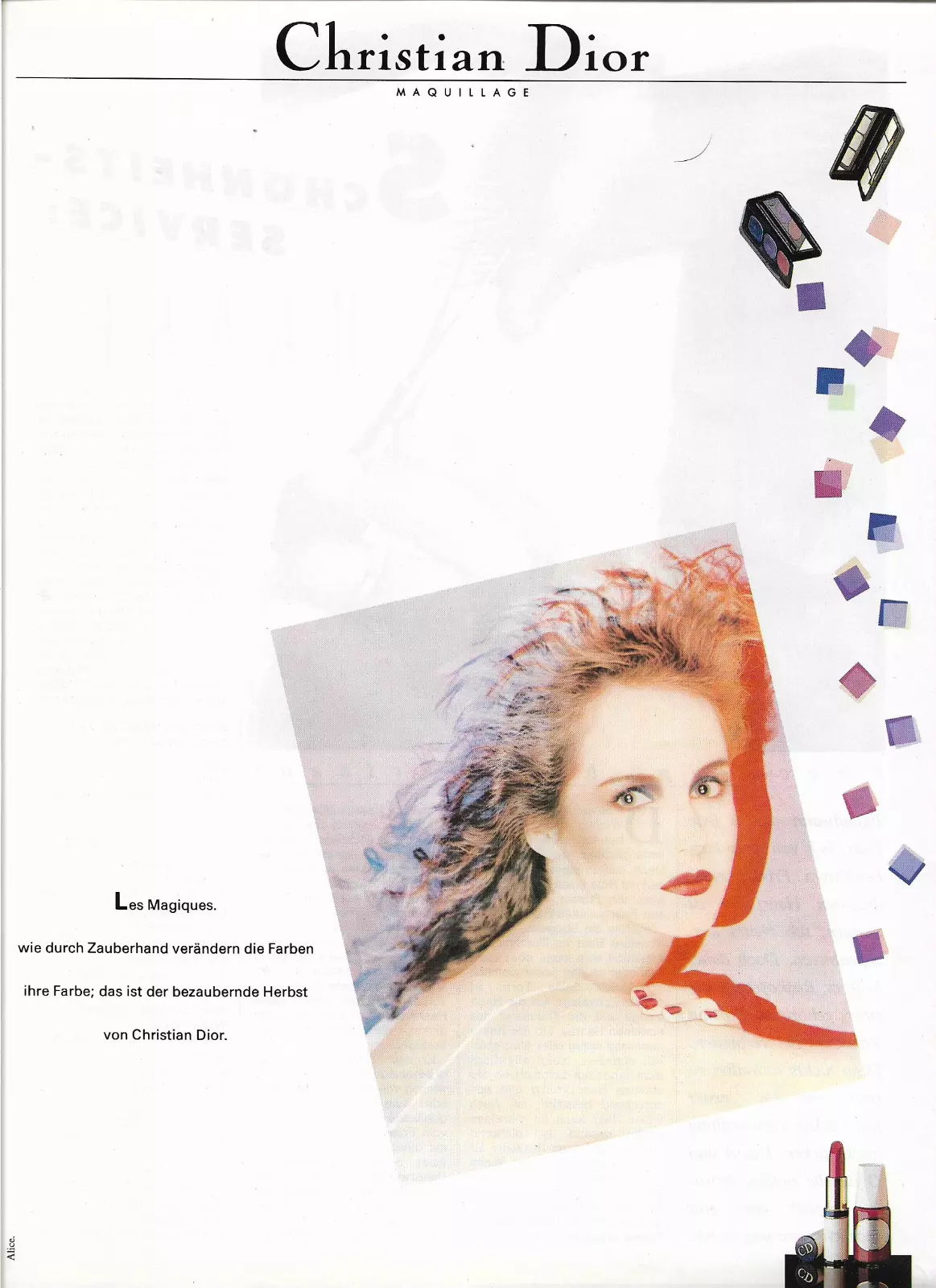 Christian Dior Maquillage 1982   Publicité Vintage Publicité Publicité Yellowed