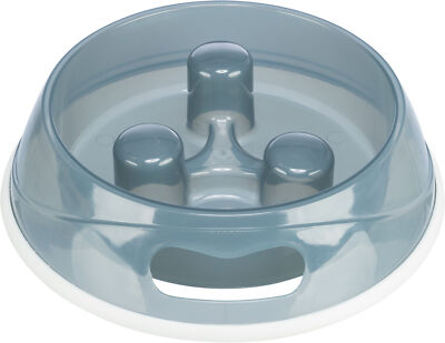 Trixie Slow Feed Dog Bowl - Blue or Grey, Medium 23cm, Non-Slip, Stop Gobble