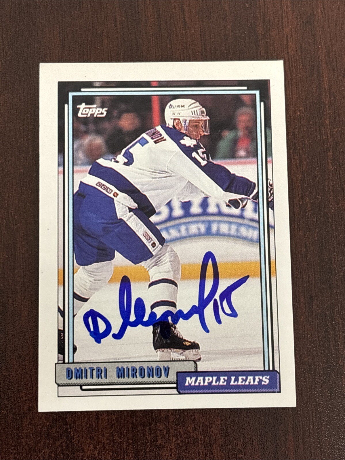 1992-93 Topps Dmitri Mironov #144 AUTO Toronto Maple Leafs AUTOGRAPH Signed
