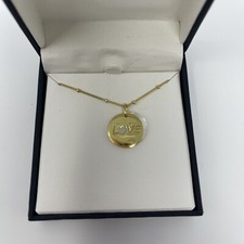 Argento Vivo Sterling Silver Love Engraved Round Pearl Circle Back Necklace