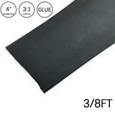 3:1 Heat Shrink Tube - 4" Black Dual Wall Marine Adhesive Glue Lined Waterproof